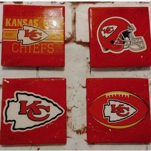 Kansas City Chiefs Ceramic & Cork Coasters NFL